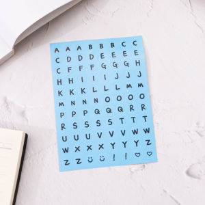 Bayar Di Tempat - Numeric Sticker Tulisan Angka / Stiker Alphabet Warna Plain / Letter Capital Round Sticker