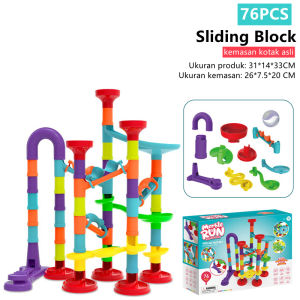 Marble Run Building Blocks 197pcs Set DIY Konstruksi mainan 3D Maze Ball Roll Mainan Anak Hadiah