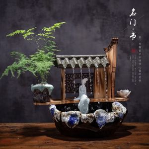 Water Feature Decorative Items Display Home Decoration Items Water Fountain Decorative Accessories Water Fountain Indoor New Chinese Zen Flowing Water Ornaments Humidifying Fountain