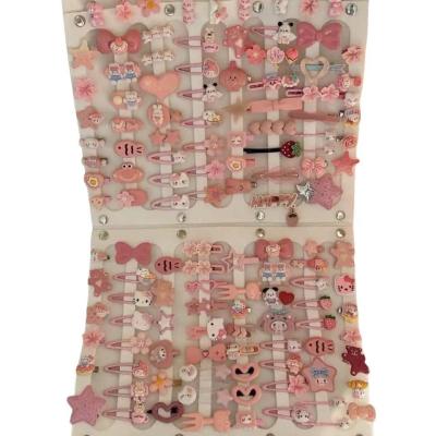 Set 50 Kẹp Tóc Màu Hồng Kẹp Tóc Dễ Thương Cô Gái Ngọt Ngào Trái Tim phong cách hàn quốc