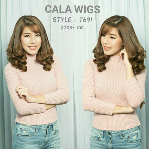 แฮร์พีช hairpiece แฮร์พีช calawigs ชิ้นหนาพิเศษไหมด้านเหมือนผมจริง แฮร์พีชลอนสั้น รหัส T691 กว้าง27cm ยาว35cm