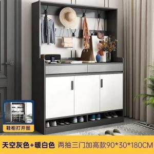 [Cozy ]Shoe Cabinet Home Doorway Indoor Entryway Cabinet Entry Storage Cabinet Storage Cabinet With Hanging Clothes Racks