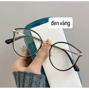 [MUA 1 TẶNG 1 PHỤ KIỆN] Gọng kính cận tròn viền kim loại phong cách dễ thương dễ đeo chống ánh sáng xanh