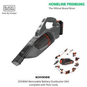 BLACK+DECKER BCHV001D1E CORDLESS LITHIUM ION HAND VACUUM WITH FLOOR HEAD EXTENSION 2.0AH