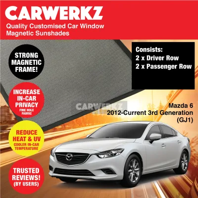 Customised Window Magnetic Sunshades for Mazda 6 Atenza 2012-Current 3rd Generation (GJ1) Japan Sedan 4 Pieces