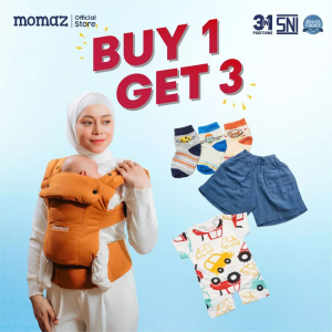 Momaz Gendongan Bayi SSC M Shape 3in1- Gendongan Bayi Newborn - Gendongan M Shape BUY 1 GET 1 Gendongan Kaos