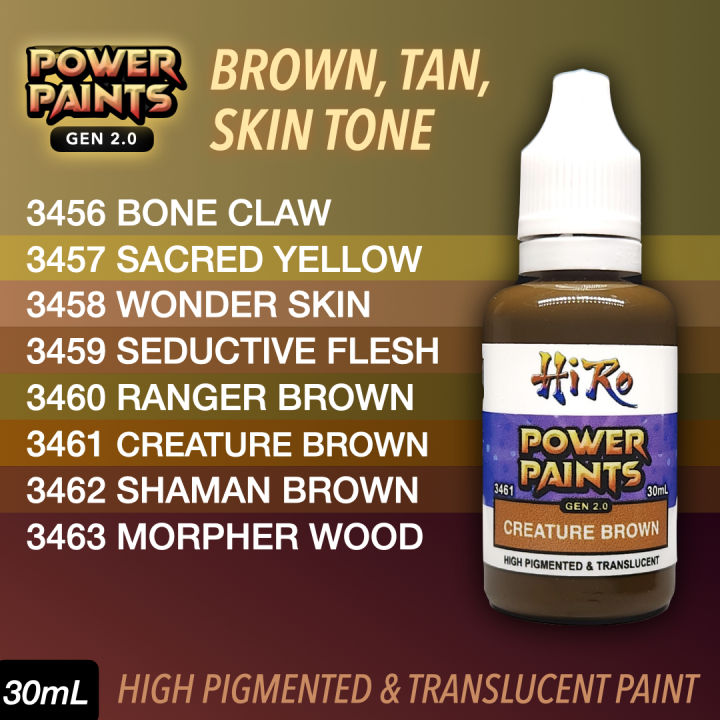 Brown, Tan, Skin Tone POWER PAINTS by Hiro (30ml) Alternative to