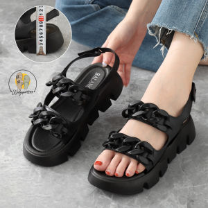 sandal wanita simple elegan karet viral slip on tali belakang motif rantai ban 2 viral