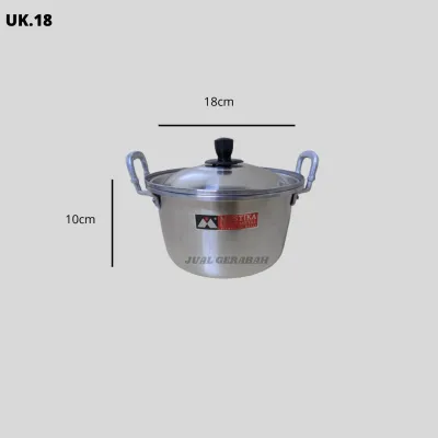 Set Panci Aluminium + Tutup / Panci Sayur Ukuran 16 18 20 22