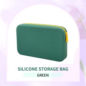 BAOUFUL Square Silicone Storage Bag Makeup Brush Holder Travel Portable Waterproof Makeup Pouch