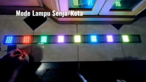 Lampu Strobo kaca 2 pcs ukuran 2baris 50cm 12Volt sisi kiri kanan running otomatis modul lampu senja kota