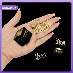 【CANAMEK】 6 cái bộ Vàng Muslim umrah mubarak Topper hajj mubarak bánh Topper Kit tráng miệng cupcakes trang trí ramadan trang trí