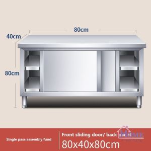 304 Stainless steel sliding door workbench Loading table Operating table Kitchen household cabinet