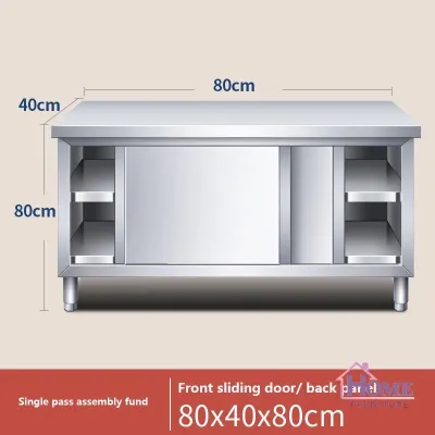 304 Stainless steel sliding door workbench Loading table Operating table Kitchen household cabinet