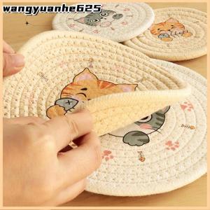 [WYH Store] COD Table Pad Insulation Placemat Cup Bowl Mat Home Decoration Durable Cat Pattern Coaster Table Decoration Kitchen Accessories