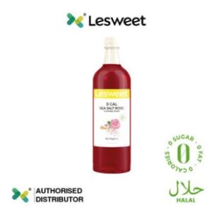 Lesweet Zero Calories Sealsalt Rose  Flavor Syrup 1L Halal