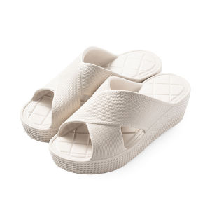 [Free Shipping] Womens outdoor slippers with round toe new summer style high-heeled thick-soled Korean version trendy EVA one-strap sandals