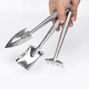 【Local Warehouse】【Local Warehouse】3pcs Stainless Steel Gardening Kit Shovel Spade Rake Mini Garden Tool Digging T8WB Stainless-Steel-Gardening-Kit