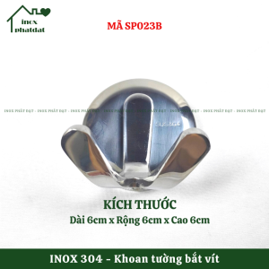 Móc treo đồ nhà tắm 100% Inox đúc đặc PHÁT ĐẠT không rỉ sét Móc áo đơn inox giá treo inox (SP023A.023B)