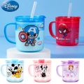 Disney 3 IN 1 Kids Toddler No Leak Sippy Straw Cup with cover Marvel Spider-Man  children's mug anti falling water cup   juice measuring cup Baby Cup Straw Cup Children's  Cup With Scale. 