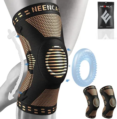 NEENCA [2 Pack] Knee Brace Knee Compression Sleeve Support with Patella Gel Pad & Side Spring Stabilizers Top Grade Knee Protector for Running Meniscus Tear Arthritis Joint Pain Relief Sport