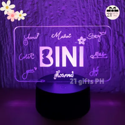 BINI PH design 3D Acrylic LED Lamp P-pop group logo Blooms
