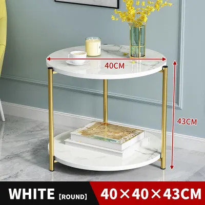 Minimalist Premier Quality Small Round Table Nordic 2 Layer Round Coffee Table Living Table Meja Coffee Meja Ruang Tamu