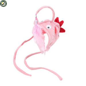Boupower new!Head Mounted Teaser Stick Funny Feather Toy Teaser Wand Cat Interactive Toy Cat Supplies
