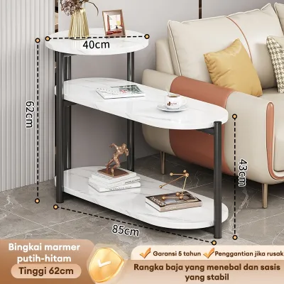 BMZR Meja Tamu Meja Kopi Meja Nakas Meja Minimalis Meja Samping Tiga Tingkat Coffee Table Sofa Side Cabinet