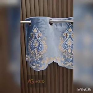 48x155cm Half-curtain Luxurious Embroidered Window Valance Curtain for Kitchen Cabinet Door A-2130-1