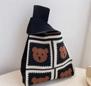 DDR1492 Tas Rajut Knot Bag Wanita Korean Look Tas Jinjing Tas Tote Estetik Wanita Kekinian