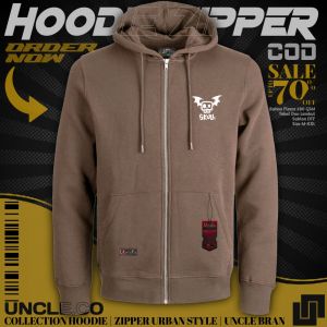 UN.CLOTHING - VIRAL HOODIE ZIPPER TEBAL SABLON KEREN BISA COD SIZE M-XXL WARNA PUTIH JAKET SWEATHER