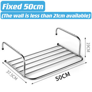 Portable balcony telescopic folding adjustable storage box laundry clothes rack multifunctional