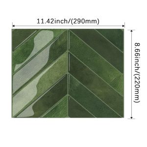 WAPKTY 1PC Self-adhesive Peel and Stick Backsplash Waterproof 11.4" x 9" Wall Tile Durable 3D Stick Tile for Kitchen Bathroom