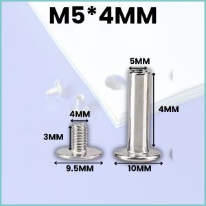 10 PCS M5 Stainless Steel Flat Head Chicago Screw Connecting Book Binding Screw Rivets Tropa Hardware