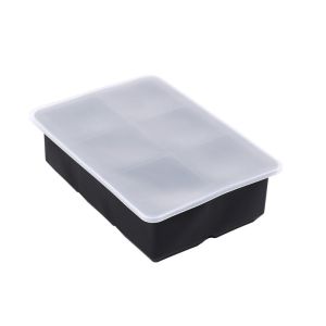 Square Ice Cube Mold 4/6/8 Grid Large Food Grade Silicone Ice Cube Tray with Lid Reusable DIY Ice Cube Making Machine for Cocktail Whiskey Frozen Drinks