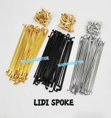 Y15ZR LC135 RS150 Y80 Y100 Y125Z Y110 SS2 RG SPORT RGV EX5 C70 GBO RXZ Spokes & Nipples LIDI JEJARI BLACK CHROME GOLD