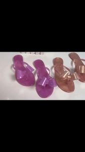 [Free Shipping] Hot-Selling Jelly Butterfly Sandals WomenS Flat Shoes WomenS Plastic Summer Slippers