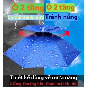 Ô dù đội đầu 2 tầng dùng để làm vườn câu cá và các hoạt động ngoài trời khác