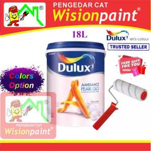DULUX AMBIANCE PEARL GLO 18L ( WHITE 1001 ) FOR INTERIOR (FREE ROLLER 7 SET )
