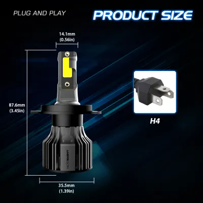 Novsight【lowest price】2PCS LED Car Headlight N39 H7 H1 H4 H11 H1 H3 9012 HB3 9005 HB4 9006 72W 10000LM 6000K Headlight Bulbs Auto Headlamp