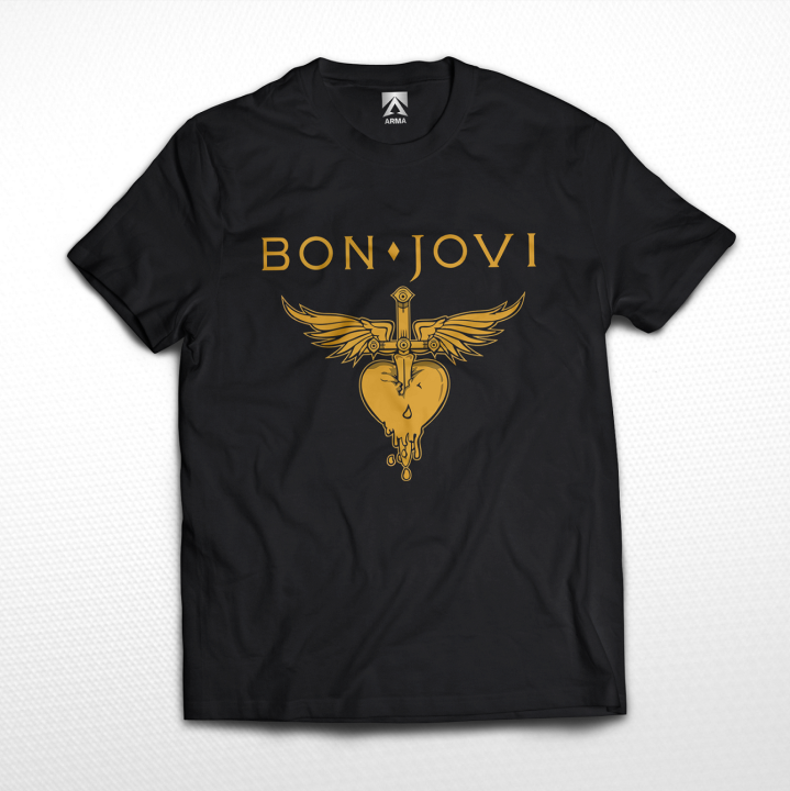 KAOS BON JOVI Logo tshirt musik bonjovi rock populer baju distro