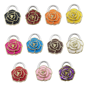 Unique Folding Flower Shape Fashion Table Hook Portable Metal Purse Handbag Bag Hanger Table Portable Holder Enduring