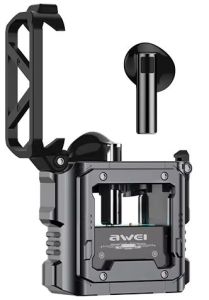 Awei T63 Wireless Bluetooth Earphone Ture Wireless Earpiece RGB Gamer Headset TWS Noise Cancelling With Microphone Zinc alloy Material Sport Earbuds Special HI-FI for Games Gaming Unique Personality and Creativity Touch Control Noise Local Warranty