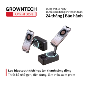 Loa bluetooth chân đế điện thoại đa năng pk-01 kiêm sạc dự phòng xoay 360 âm thanh 3d