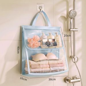 Waterproof Bathroom Storage Bag TPU Hanging Organizer Phone Pocket Beg Simpanan Bilik Air Kalis Air Large Capacity