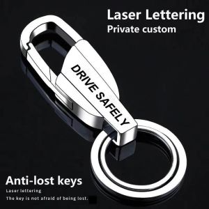 Custom Lettering Keychains Stainless steel Keyrings Metal Engrave Name Customized Logo Key Chain For Car Women Men gift