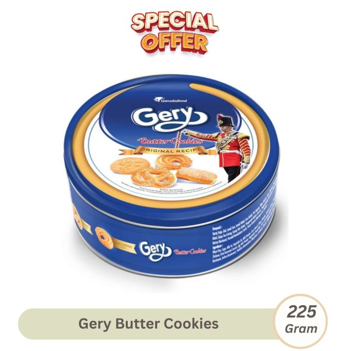 Gery Butter Cookies 225gr Kukis Biskuit Mentega Kemasan Toples Original