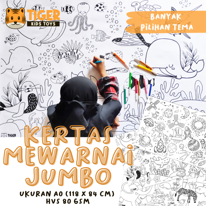 Kertas Mewarnai Jumbo / Giant Coloring Sheet / Kertas Poster Sketsa