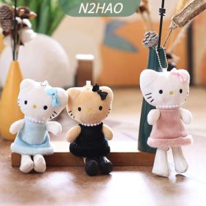 【N2HAO】 1ชิ้นอะนิเมะ KT พวงกุญแจน่ารักรูปหัวใจแมวสาวน่ารักคาวาอิคิตตี้ขายาวจี้ตุ๊กตาตกแต่ง DIY ของขวัญสำหรับเด็กผู้หญิง